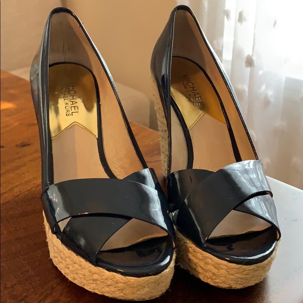 Michael Kors Navy Blue Wedges